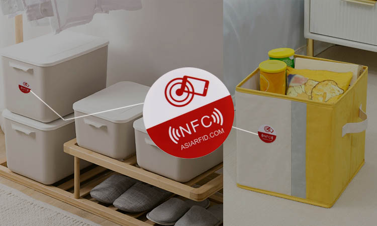 Using NFC tags to record box item details