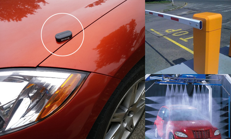 Après avoir lavé la voiture, vous pouvez payer la transaction par le biais de l'étiquette RFID sur la voiture