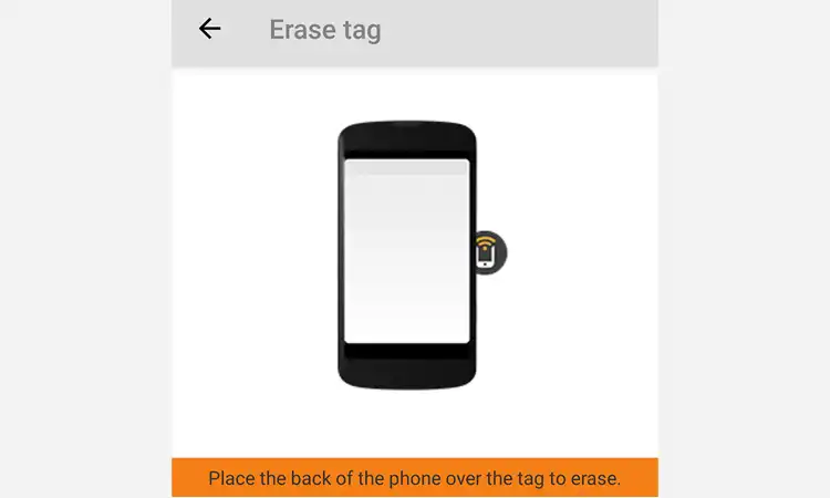 Place your NFC tag near the NFC antenna on your device