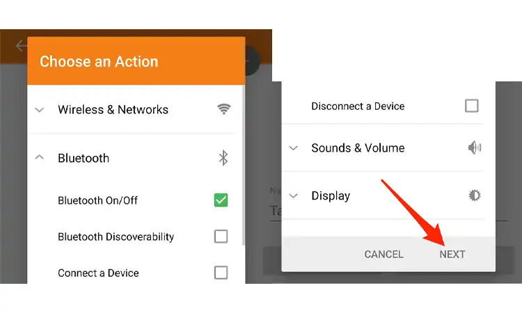Choose an action your NFC tag will perform when tapped