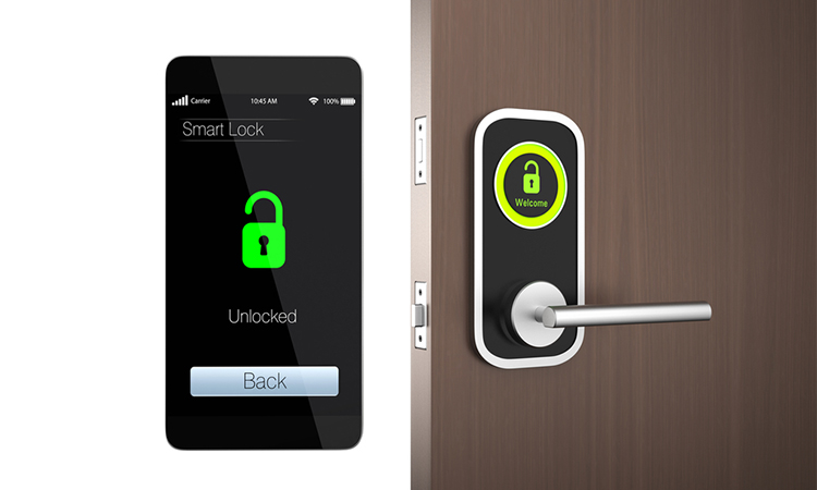People can unlock smart gate locks with their smartphones