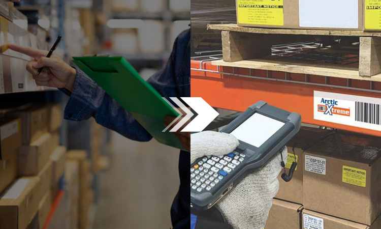 Shift from manual records to using warehouse barcodes to record inventory data