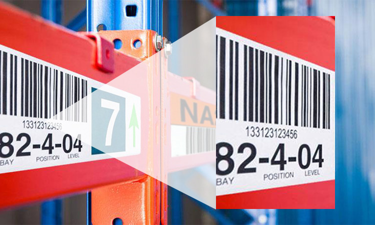 Étiquettes de codes-barres d'entrepôt avec numéros