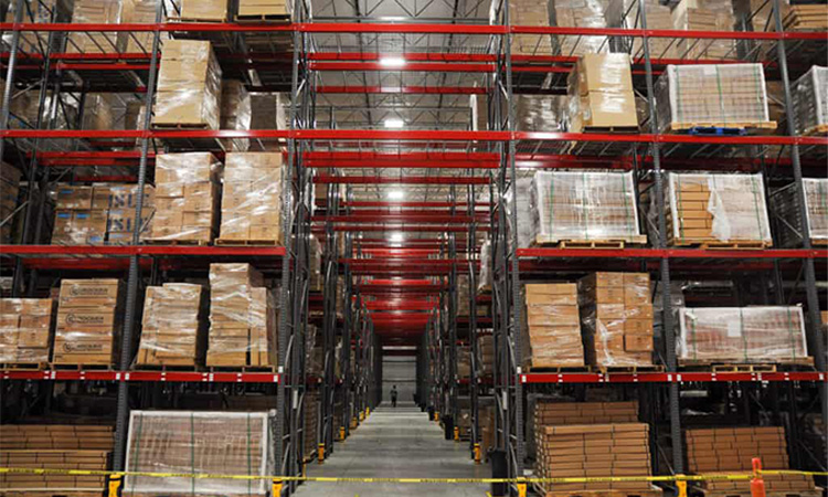 Warehouse organization utilizes vertical storage to hold inventory
