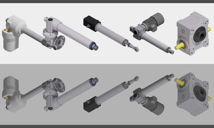 Five different types of actuators