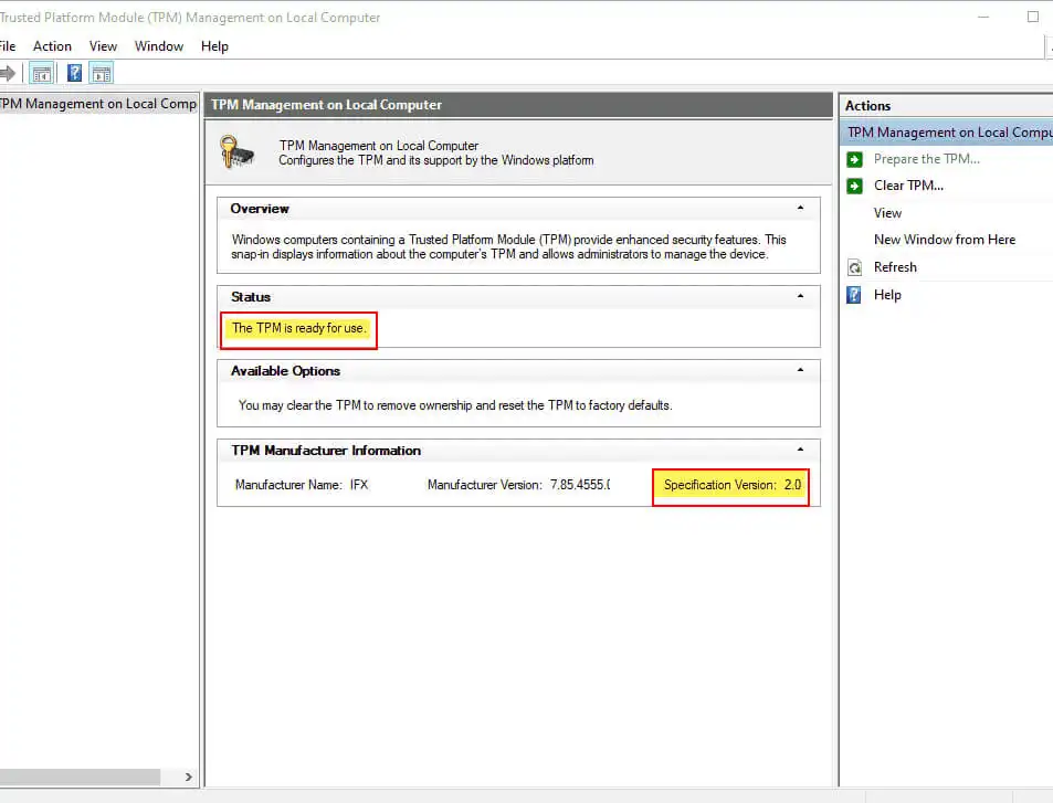 Check whether your computer has TPM installed