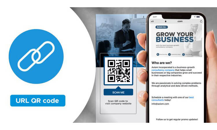 Les consommateurs peuvent facilement accéder au site via un code qr étiqueté avec l'url de l'entreprise.