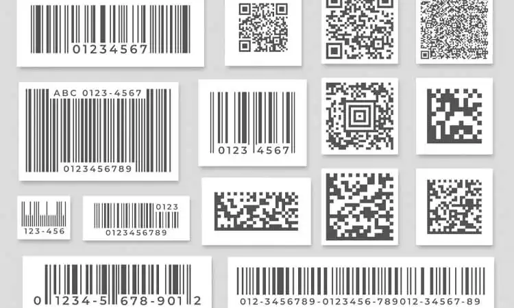 Viele verschiedene Arten von Barcode-Symbologien
