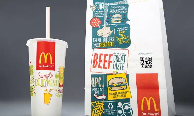 Consumers can scan the qr code signage on mcdonalds bags to access exclusive content