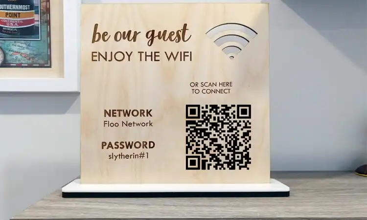 A WIFI QR code enables users to quickly and effortlessly connect to a WIFI network
